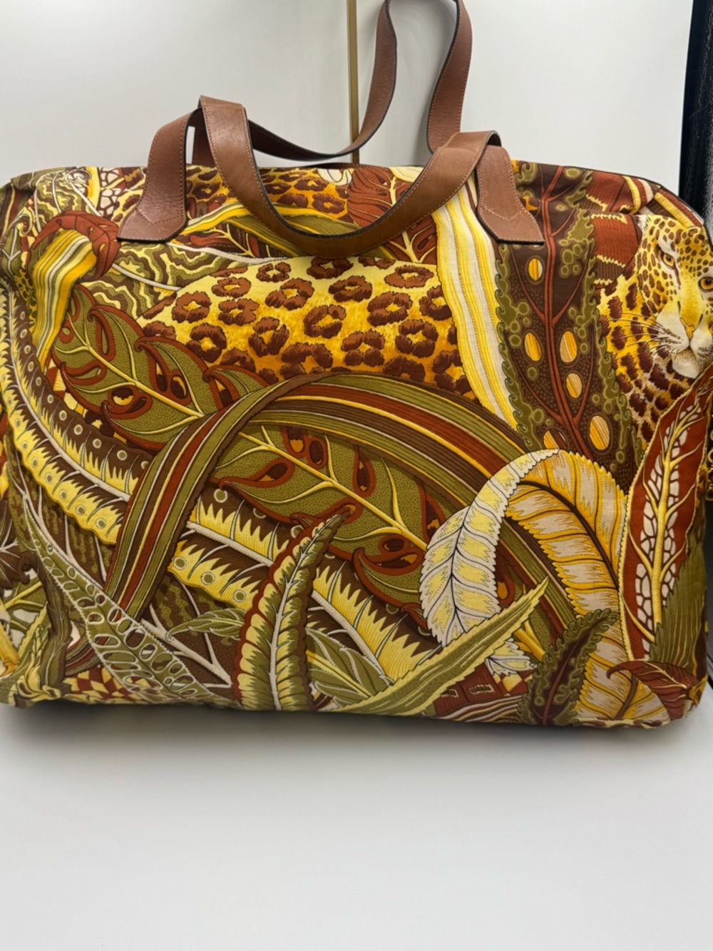 Salvatore Ferragamo Jungle Print / Leopard Print Travel Bag - Picture 3 of 15